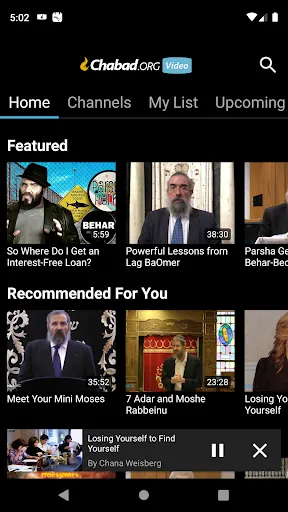 Capturas de tela do Chabad.org Video