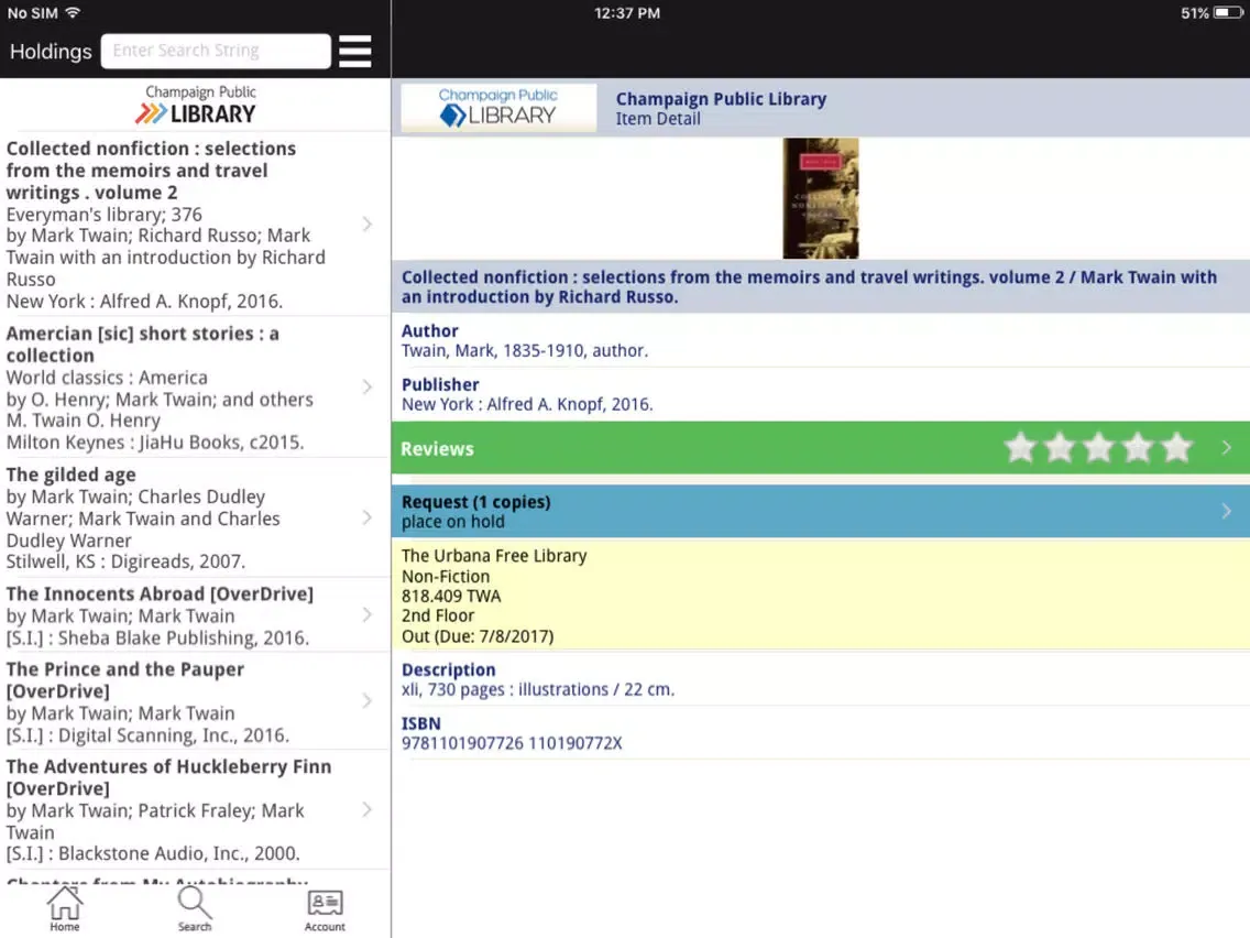 Capturas de pantalla de Champaign Public Library iPad 