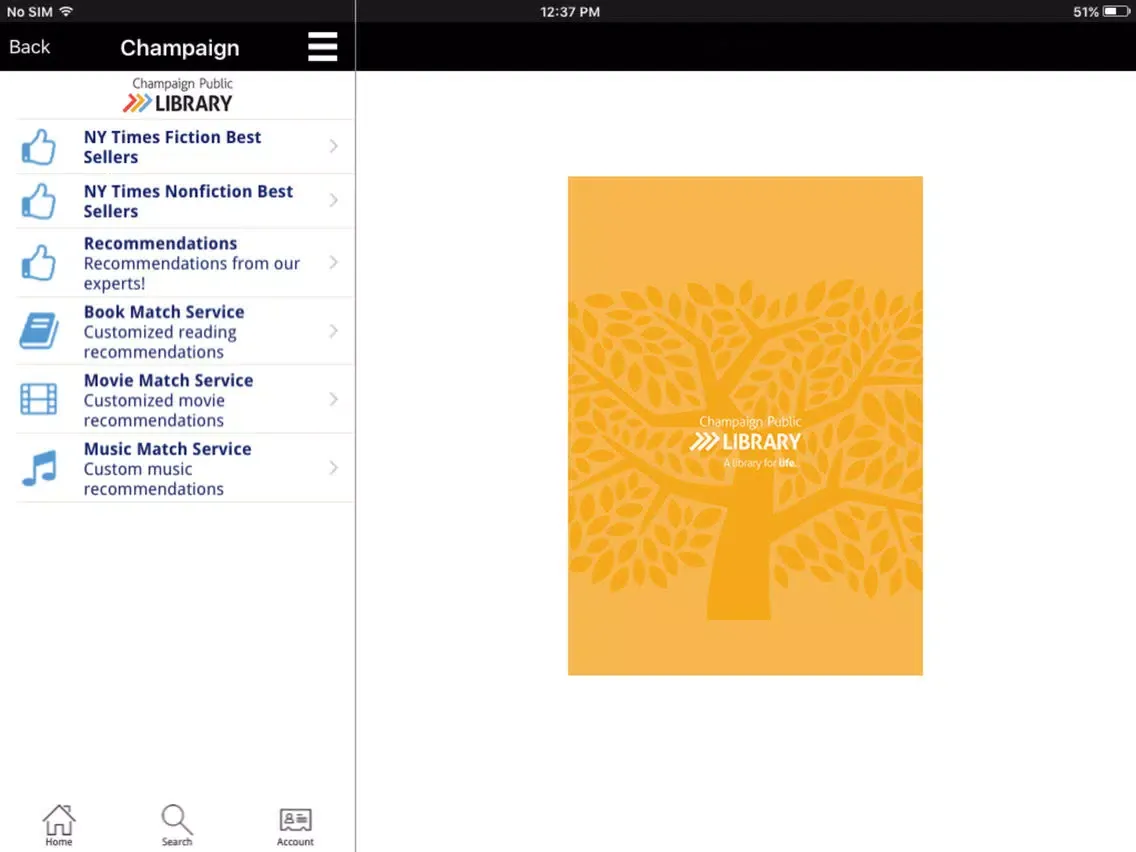 Capturas de pantalla de Champaign Public Library iPad 