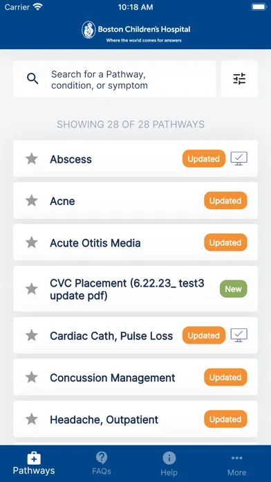 BCH Clinical Pathways سکرین شاٹس