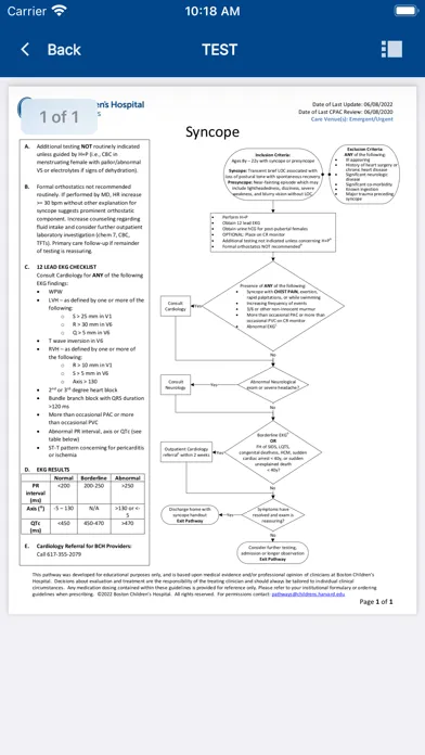 BCH Clinical Pathways سکرین شاٹس