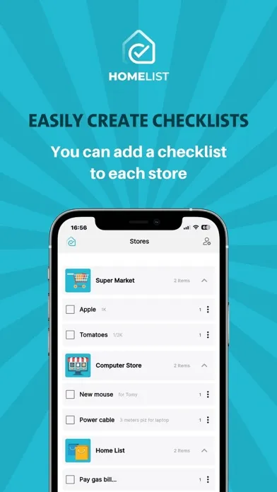 Screenshot di HomeList - Smart Checklists