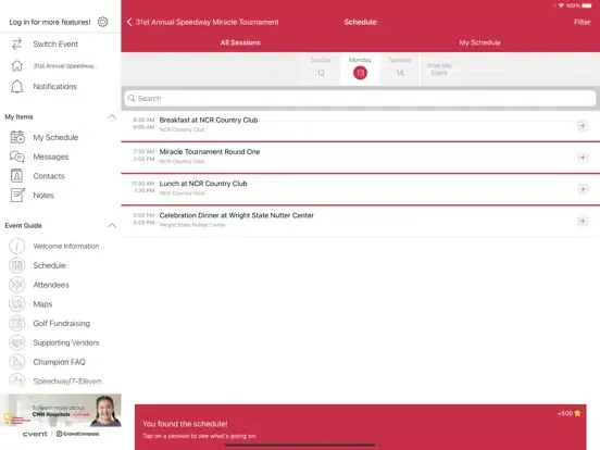 CMN Hospitals Events iPad  Screenshots