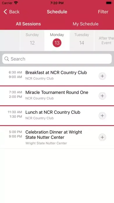 CMN Hospitals Events Screenshots