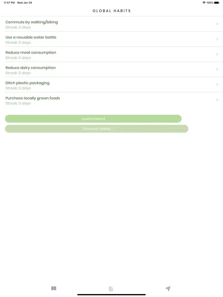 Tangkapan layar Greenr - Environmental Habits iPad 