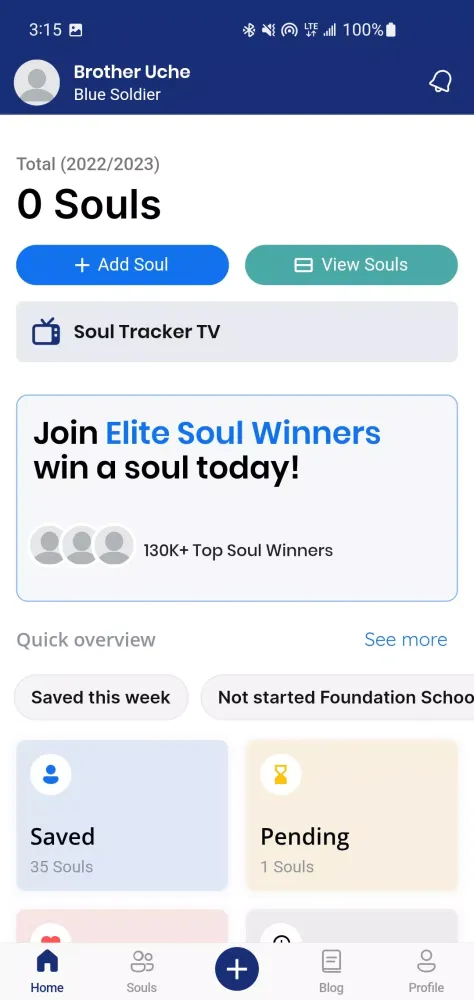 ภาพหน้าจอของ Christ Embassy SoulTracker