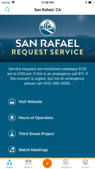 Ảnh chụp màn hình của San Rafael - Request Service