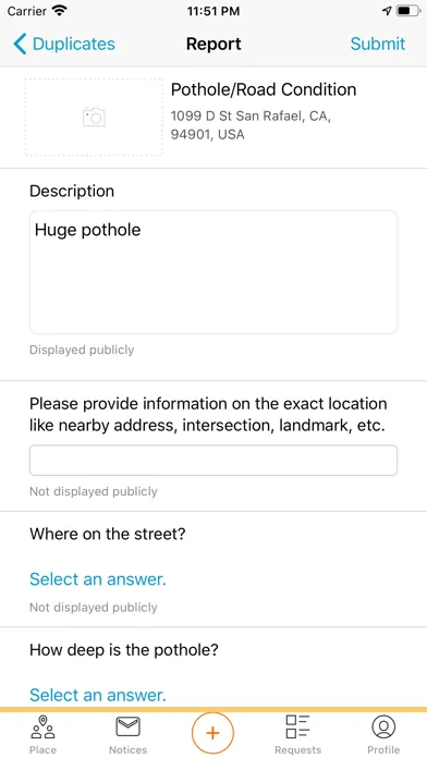Ảnh chụp màn hình của San Rafael - Request Service