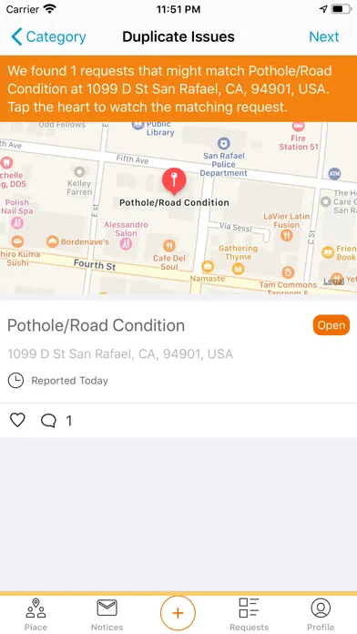 Ảnh chụp màn hình của San Rafael - Request Service