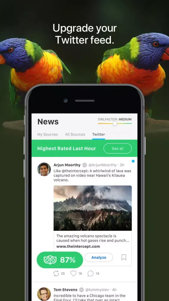 Captures d'écran de OwlFactor News Evaluator