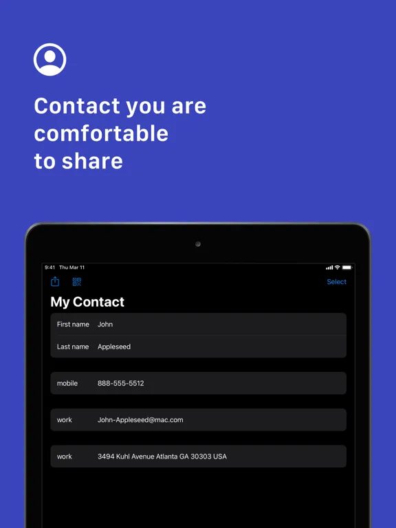 Tangkapan skrin The Business Card iPad 