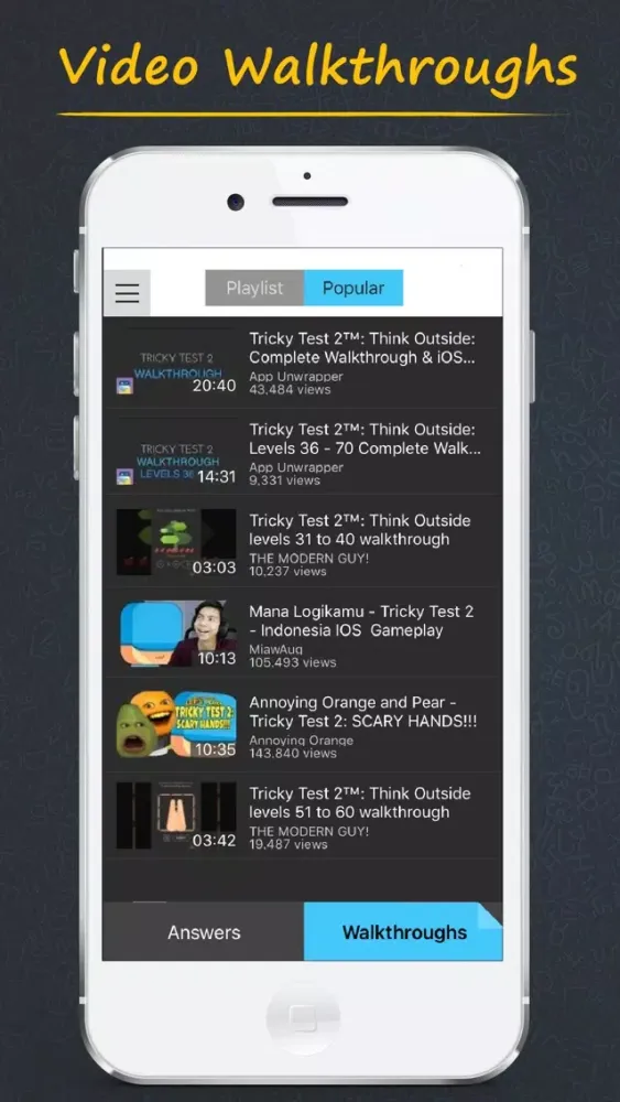 Screenshot di Answers & Cheats for Tricky Test 2: Think Outside
