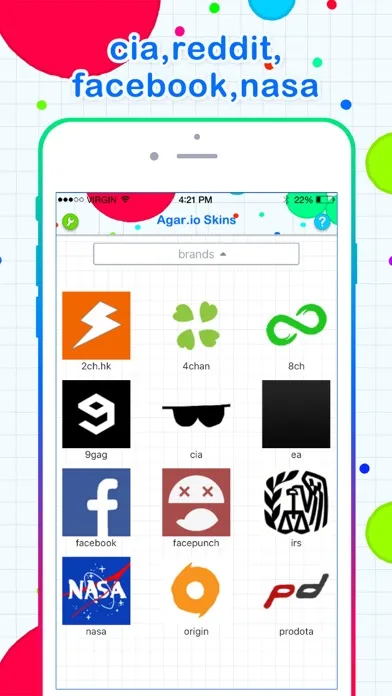 Zrzuty ekranu Skins for Agar.io !