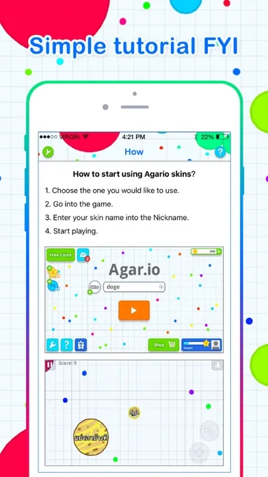 Zrzuty ekranu Skins for Agar.io !