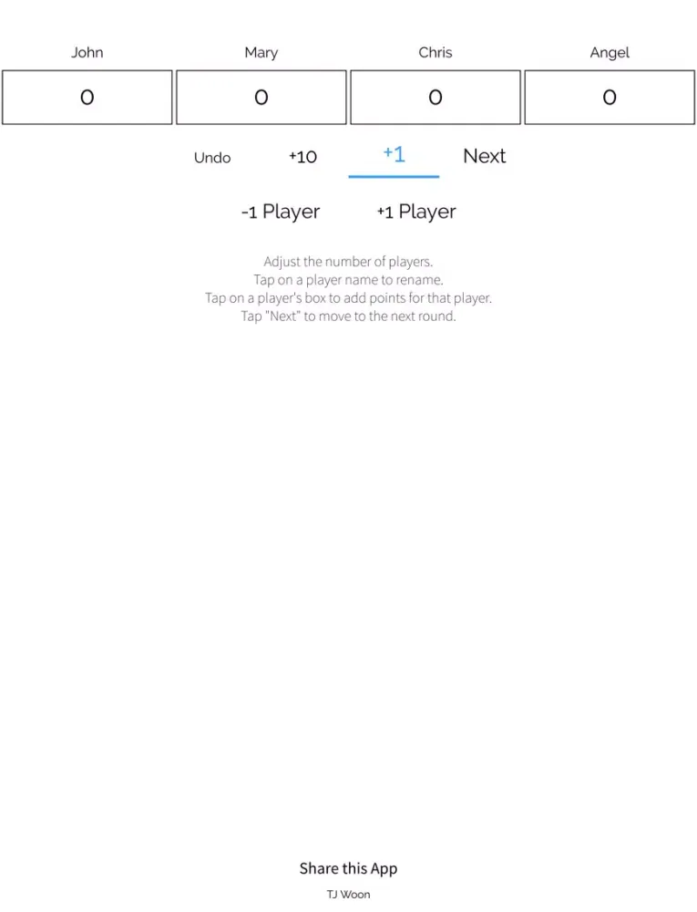 ScoreKeeper by TJ Woon iPad  Screenshots