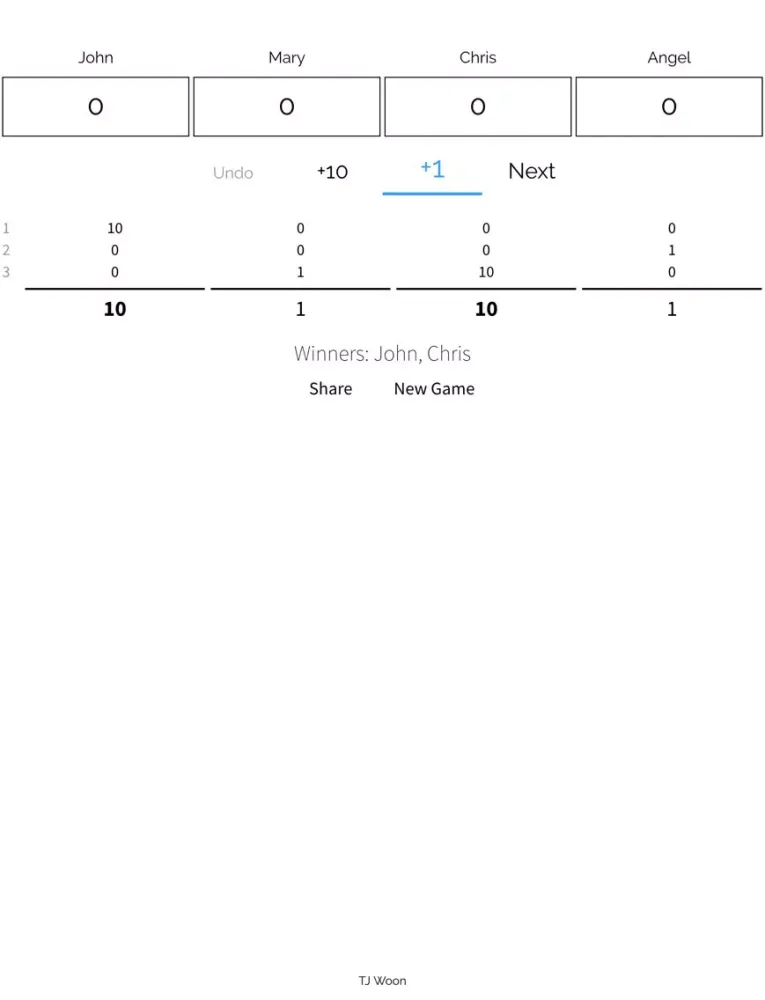 ScoreKeeper by TJ Woon iPad  Screenshots