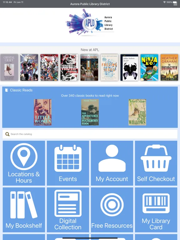 Ảnh chụp màn hình của Aurora Public Library District iPad 