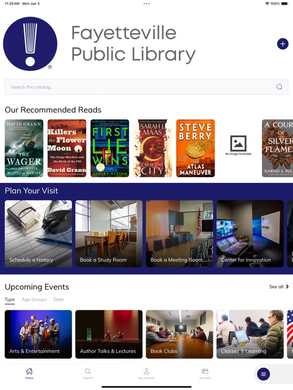تصاویر Fayetteville Public LibraryApp iPad 