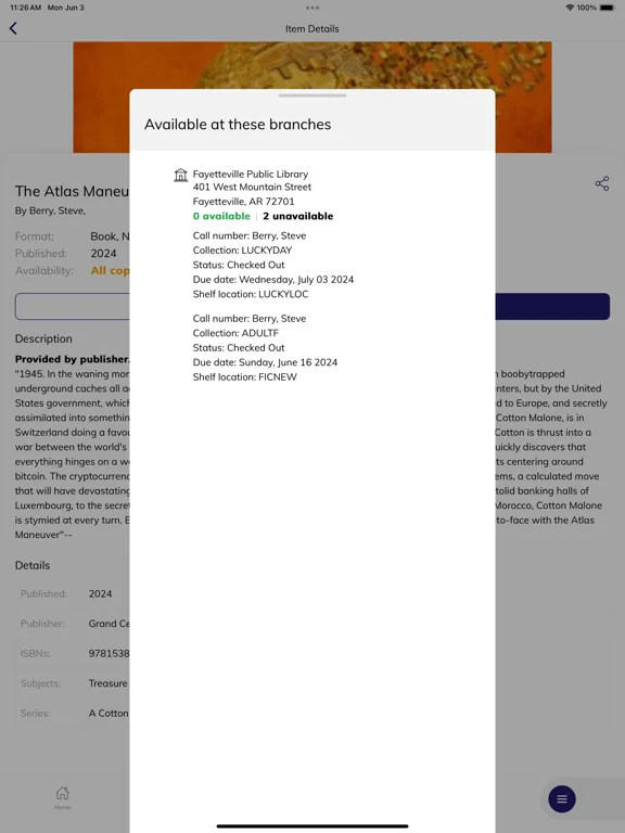 تصاویر Fayetteville Public LibraryApp iPad 