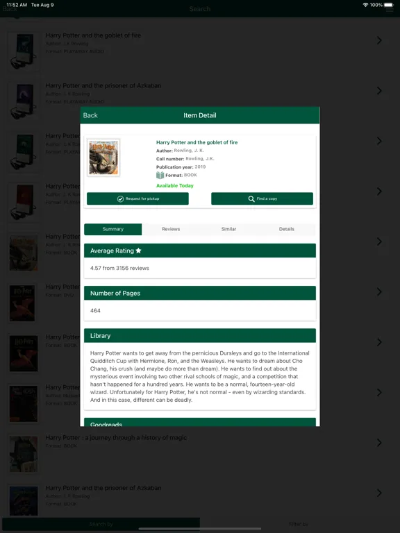 Capturas de tela do Springfield-Greene Cty Library iPad 