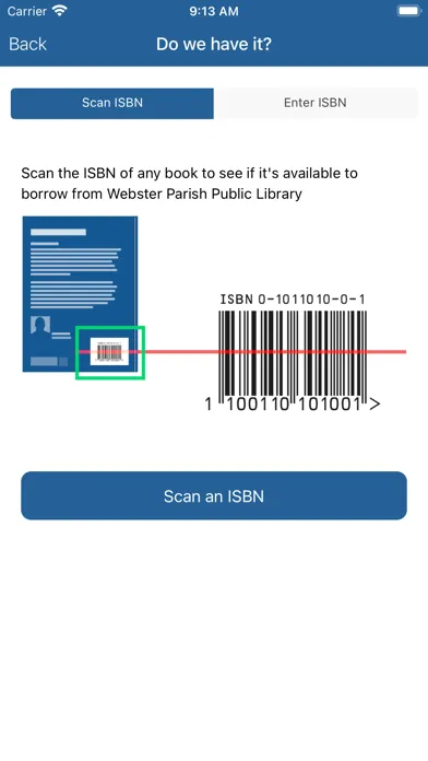 Tangkapan skrin Webster Parish Libraries
