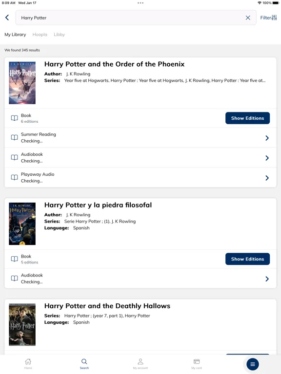WilmLibrary iPad سکرین شاٹس