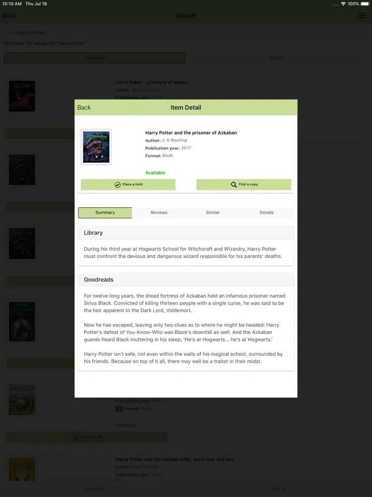 Capturas de pantalla de Yuma County Library App iPad 