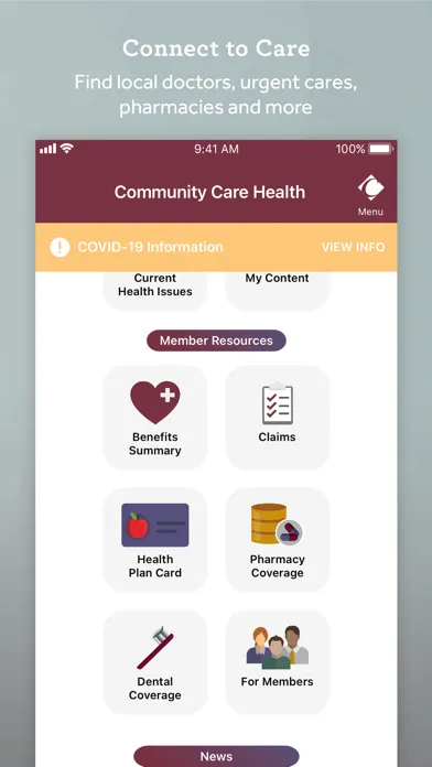 Tangkapan skrin CCH Health