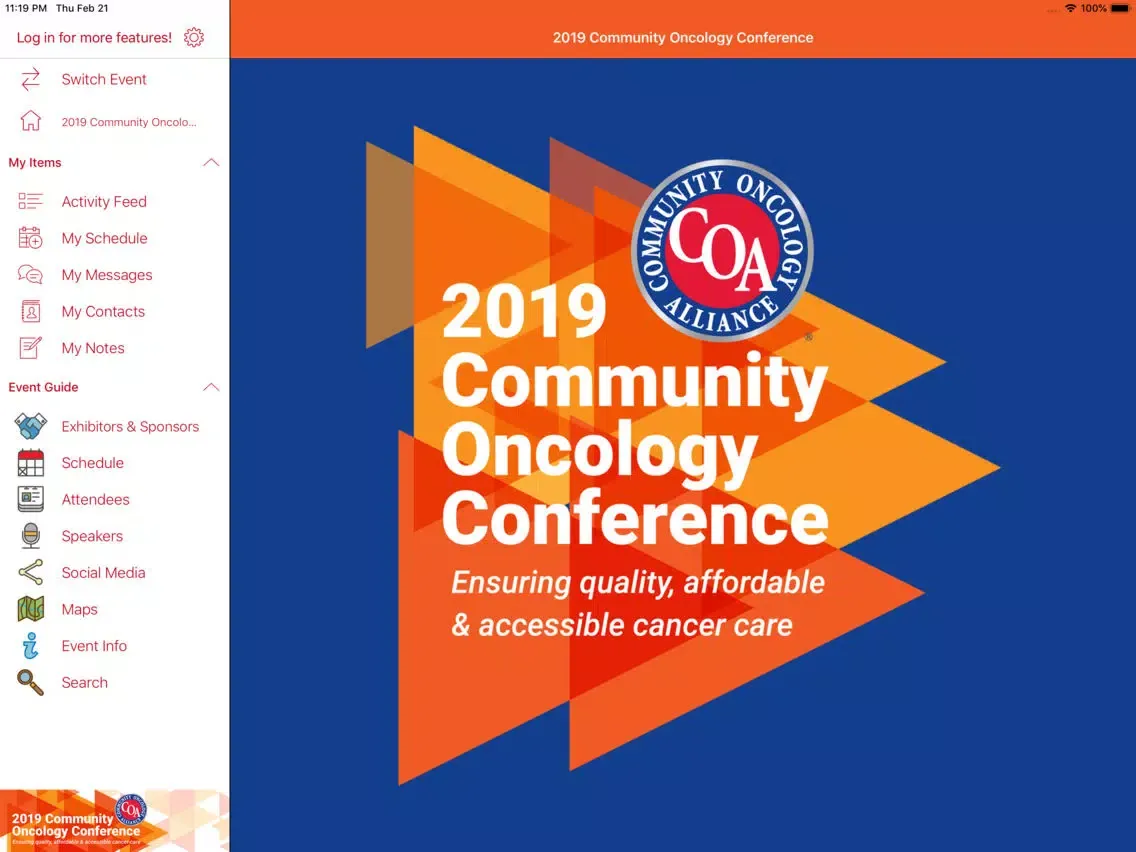 Capturas de pantalla de Community Oncology Conference iPad 