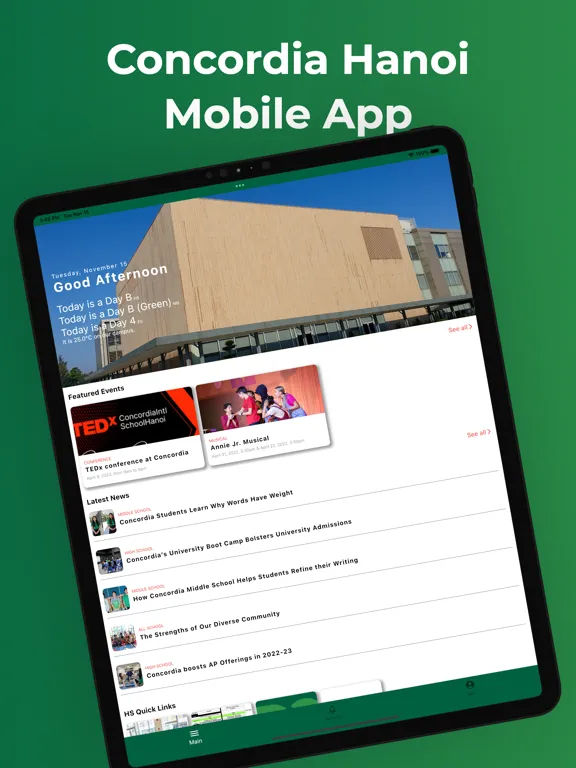 Concordia Hanoi App iPad  Screenshots
