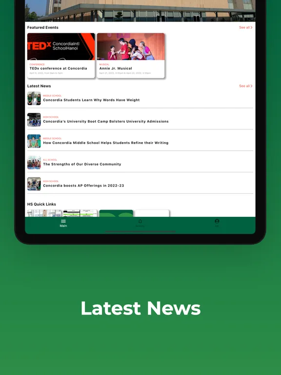 Concordia Hanoi App iPad  Screenshots