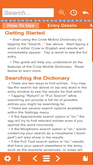 Crow Mobile Dictionary Screenshots