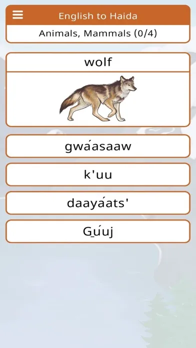 Haida Vocab Builder Screenshots