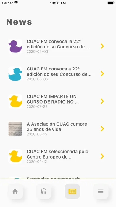 ภาพหน้าจอของ CUAC FM