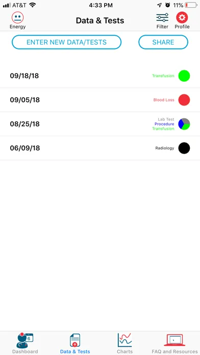 Zrzuty ekranu My HHT Tracker