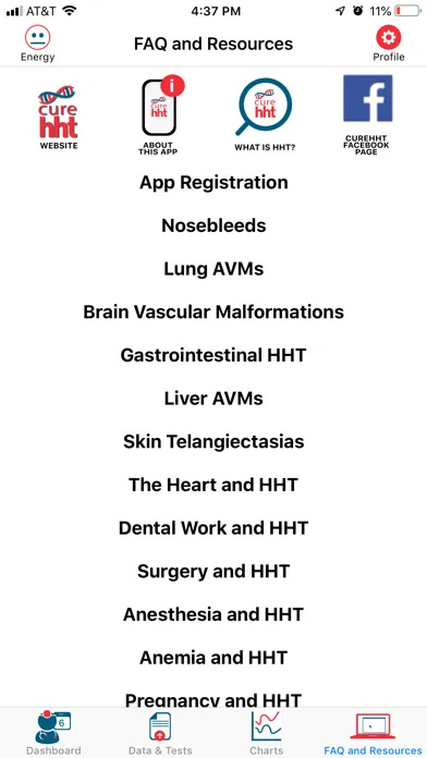 Zrzuty ekranu My HHT Tracker