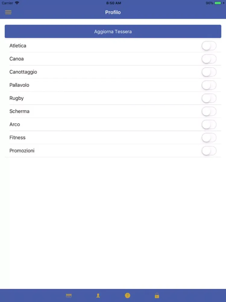 CUS Pavia Tessera iPad  Ekran Görüntüleri