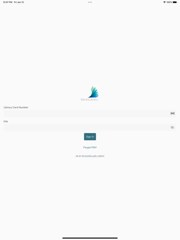 Ảnh chụp màn hình của Darien Library iPad 