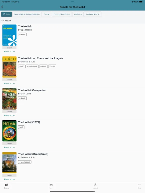 Ảnh chụp màn hình của Darien Library iPad 