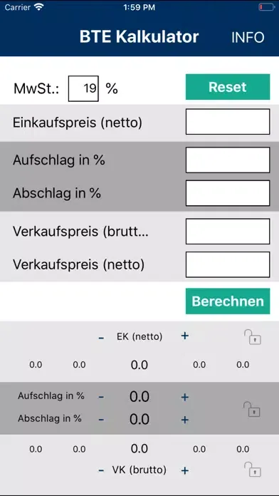 Screenshot di Handels-Kalkulator