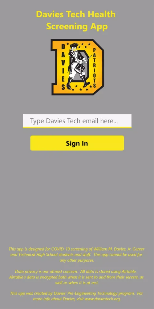 Davies Tech Health Screening スクリーンショット