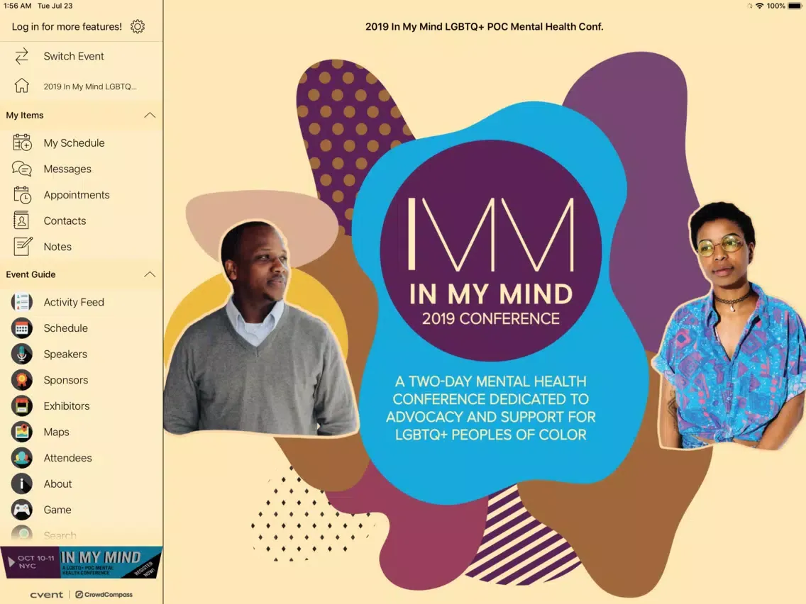 In My Mind LGBTQ+ POC Conf iPad 应用截图