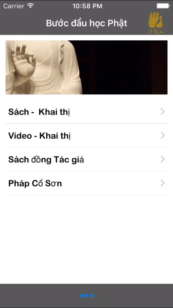Ảnh chụp màn hình của Bước đầu học Phật