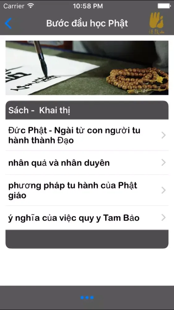 Ảnh chụp màn hình của Bước đầu học Phật