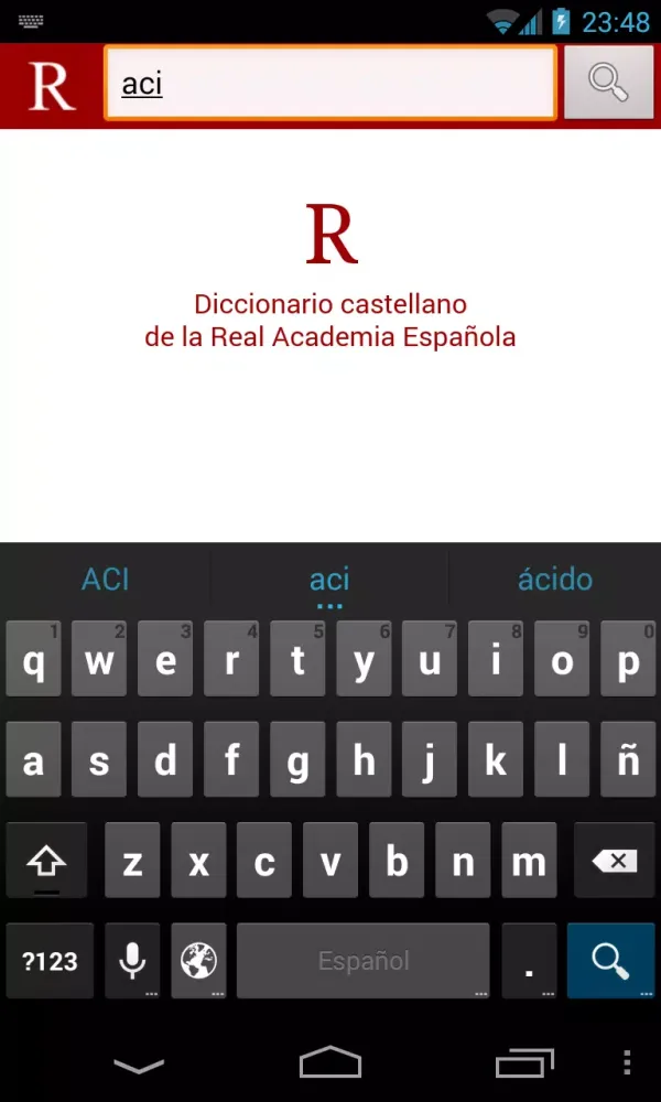 Diccionario de la RAE سکرین شاٹس