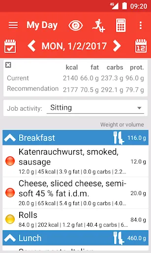 Calorie counter Calories!应用截图