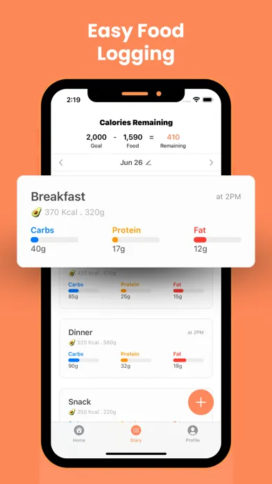 Calorio: Nutrition Tracker سکرین شاٹس