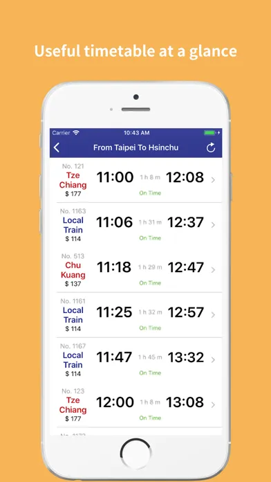 Taiwan Railway Timetables স্ক্রিনশট