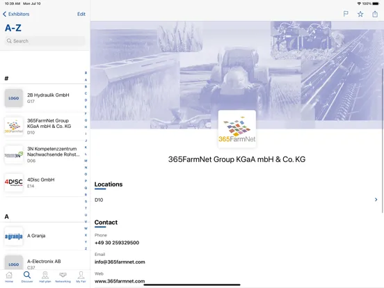 Zrzuty ekranu AGRITECHNICA iPad 