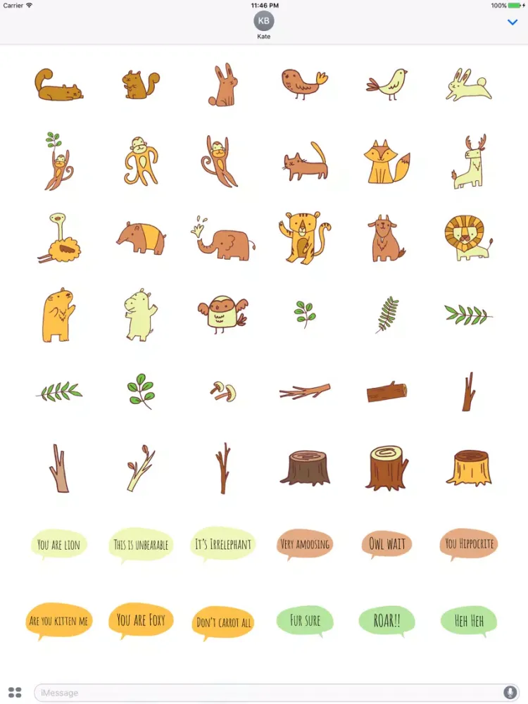 Zoo Friends - Fun Animal Puns with Speech Bubbles iPad 应用截图